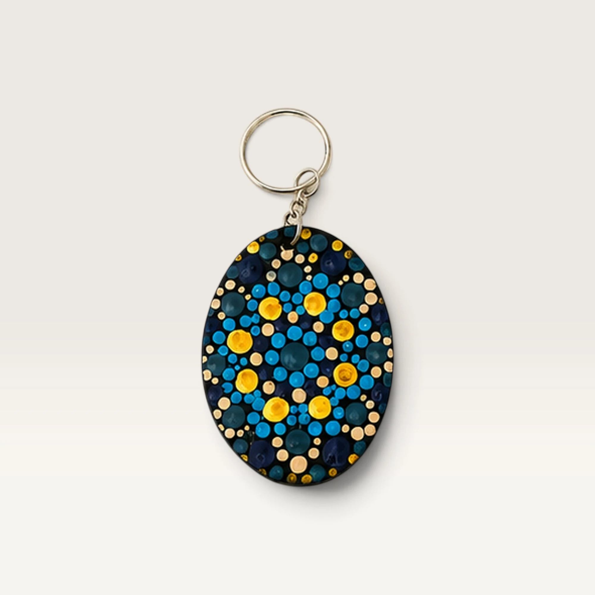 Blue Oval Floral