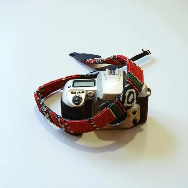 Handcrafted Camera Strap - Fabric Leather Adjustable Design - 107x4 cm