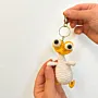 Handmade Crochet Black-Tuft Duck Keychain (Available in Style Options)