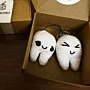 Handmade Crochet Tooth Keychain in Soft Yarn (Available in Style Options)