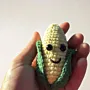 Handmade Crochet Corn Keychain in Soft Yarn for Bags