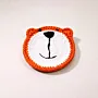 Handmade Crochet Bear Face Cup Coaster in Soft Yarn