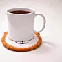 Handmade Crochet Bear Face Cup Coaster in Soft Yarn
