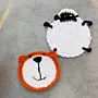 Handmade Crochet Bear Face Cup Coaster in Soft Yarn