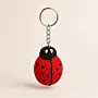 Handmade Crochet Ladybug Keychain in Red and Black Yarn