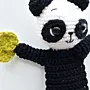 Handmade Crochet Panda Bookmark in Soft Yarn for Books
