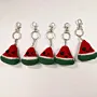 Handmade Crochet Watermelon Palestine Keychain in Soft Yarn