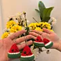Handmade Crochet Watermelon Palestine Keychain in Soft Yarn