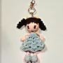 Handmade Crochet Girl Doll Keychain Style 1 in Soft Yarn