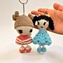 Handmade Crochet Girl Doll Keychain Style 1 in Soft Yarn