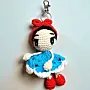 Handmade Crochet Girl Doll Keychain Style 2 in Soft Yarn