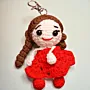 Handmade Crochet Girl Doll Keychain Style 3 in Soft Yarn