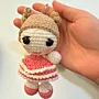 Handmade Crochet Girl Doll Keychain Style 4 in Soft Yarn