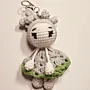 Handmade Crochet Girl Doll Keychain Style 5 in Soft Yarn