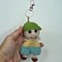 Handmade Crochet Boy Doll Keychain in Soft Yarn for Bags