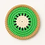 Handmade Crochet Kiwi Cup Coaster in Soft Yarn