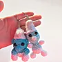 Handmade Crochet Blue Cartoon Character Keychain (Available in Style Options)