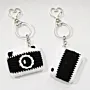 Handmade Crochet Camera Keychain in Soft Yarn for Bags