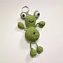 Handmade Crochet Frog Keychain in Green Yarn (Available in Style Options)