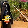 Handmade Crochet Yellow Cartoon Character Keychain in Soft Yarn
