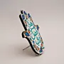 Hand Painted Blue Evil Eye Hamsa Hand Decor in MDF Wood