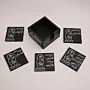 Hand Painted Black Hanzala Coaster Gift Set - 12x12 cm