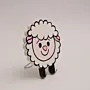 Hand Painted Smiling Sheep Decorative Figure in MDF Wood