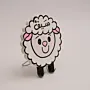 Hand Painted Smiling Sheep Decorative Figure in MDF Wood
