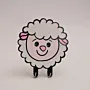 Hand Painted Smiling Sheep Decorative Figure in MDF Wood