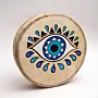 Round Blue Evil Eye Wood Plaque MDF Wall Art (Available In Sizes)