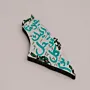 Hand Painted Turquoise Palestine Calligraphy Map Magnet