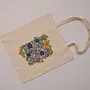 Hand Painted Floral Arabic Calligraphy Cotton Tote Bag