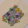Hand Painted Floral Arabic Calligraphy Cotton Tote Bag