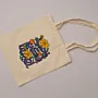 Hand Painted Colorful Arabic Calligraphy Cotton Tote Bag