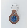 Artisan Natural Leather Keychain with Capricorn Zodiac Medallion