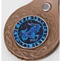 Artisan Natural Leather Keychain with Capricorn Zodiac Medallion