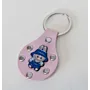 Leather Keychain with Blue Labubu Character Handcrafted Design