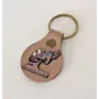 Handmade Natural Leather Keychain with Arabic Mother Lettering