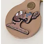 Handmade Natural Leather Keychain with Arabic Mother Lettering