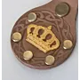 Handcrafted Leather Keychain with Gold Crown with Metal Studs