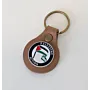 Leather Keychain with Round Palestine Emblem Handcrafted Design