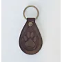 Handcrafted Leather Keychain with Dark Embossed Animal Paw Print