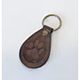 Handcrafted Leather Keychain with Dark Embossed Animal Paw Print