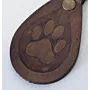 Handcrafted Leather Keychain with Dark Embossed Animal Paw Print
