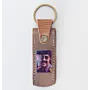 Natural Leather Keychain with Long Portrait Tag Artisan Design