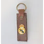 Handcrafted Leather Keychain with Real Madrid Crest on Long Tag