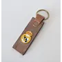 Handcrafted Leather Keychain with Real Madrid Crest on Long Tag