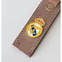 Handcrafted Leather Keychain with Real Madrid Crest on Long Tag