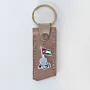 Handcrafted Leather Keychain with Jordan Flag and Raised Fist
