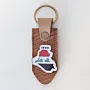 Natural Leather Keychain with Iraq Map and Flag Artisan Design
